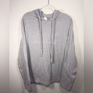 Michael Kors Mens Light Gray MK Logo Hooded Long Sleeve Pullover Size Large
